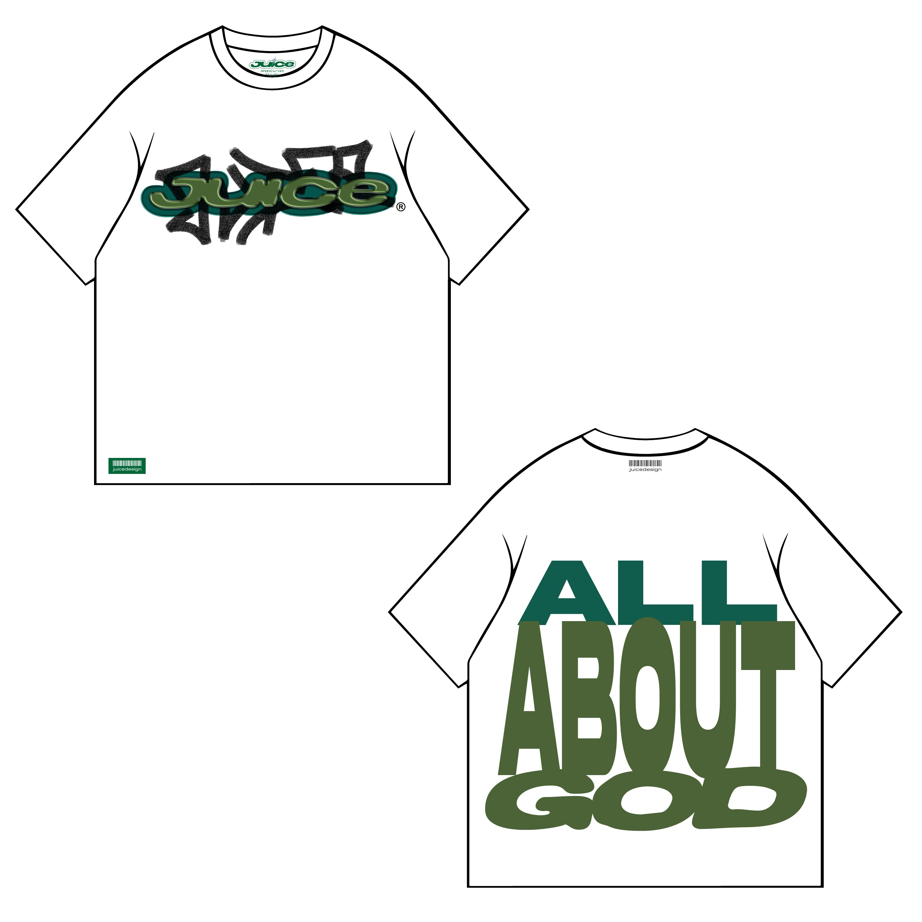 T-shirt Juice recto verso Juicy Store streetwear hip-hop ALL ABOUT GOD