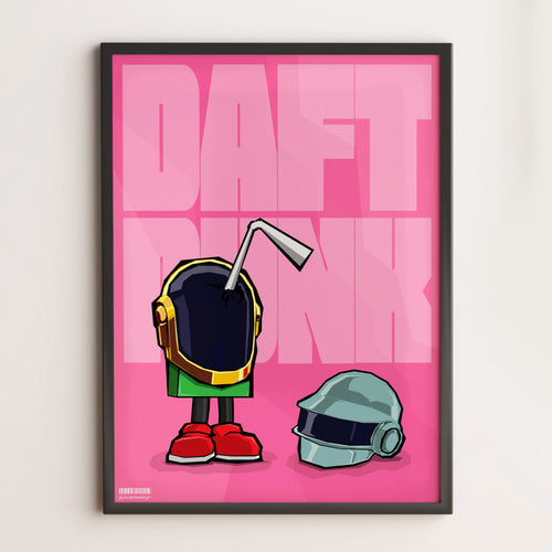 Poster Daft Punk X Juice électro hip-hop art A3 print limité Juicy Store