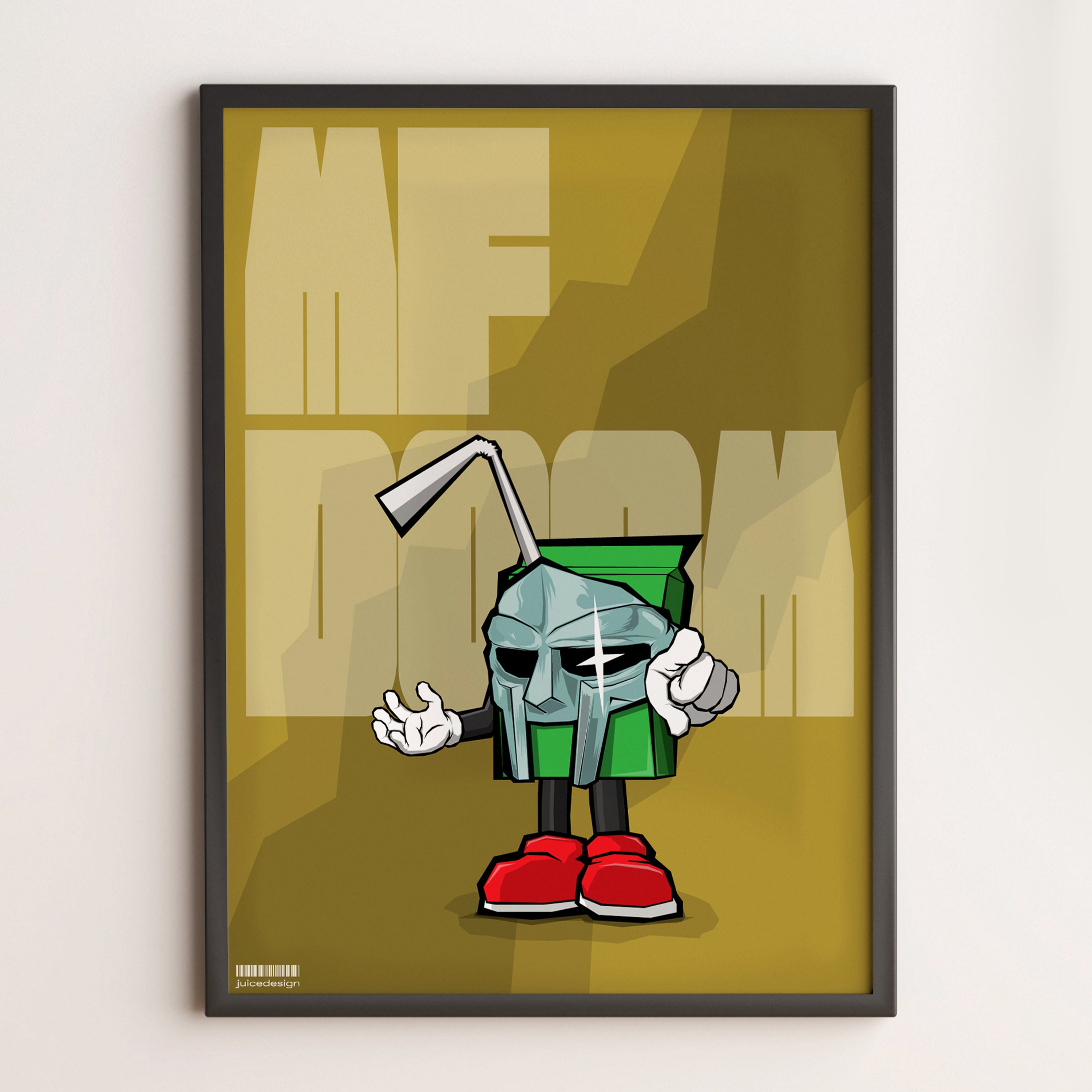 Poster MF DOOM X Juice hommage hip-hop art A3 print limité Juicy Store