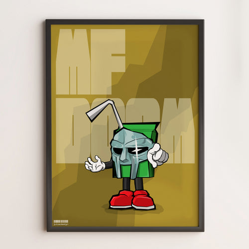 Poster MF DOOM X Juice hommage hip-hop art A3 print limité Juicy Store