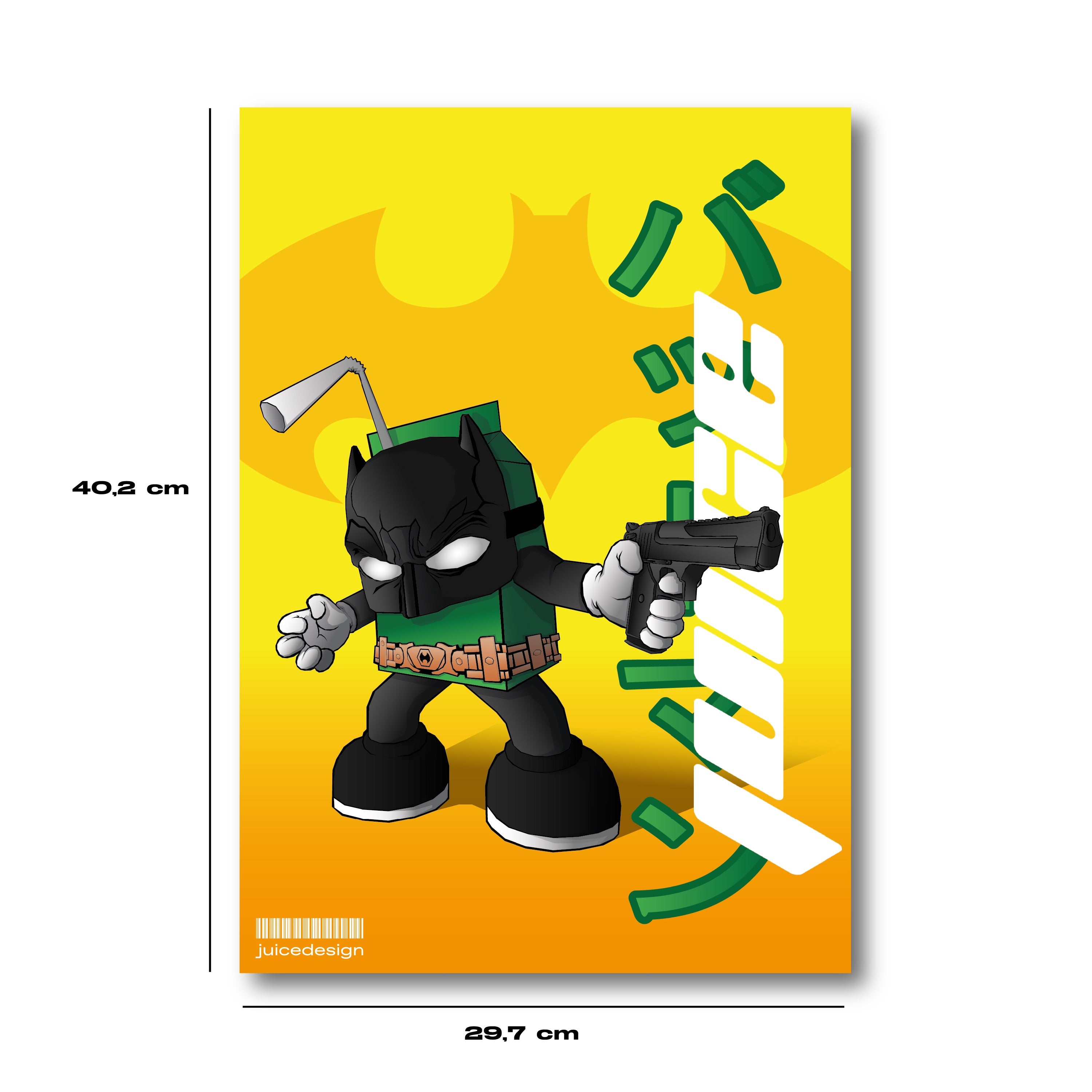 Poster Batman X Juice version japonaise comics street art A3 print limité Juicy Store