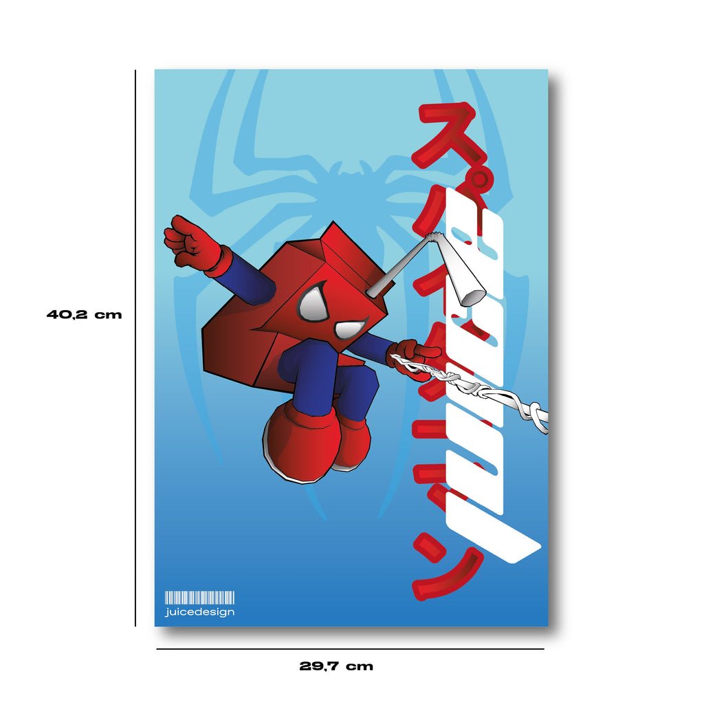 Poster Spider-Man Juice version japonaise comics street art A3 print limité Juicy Store