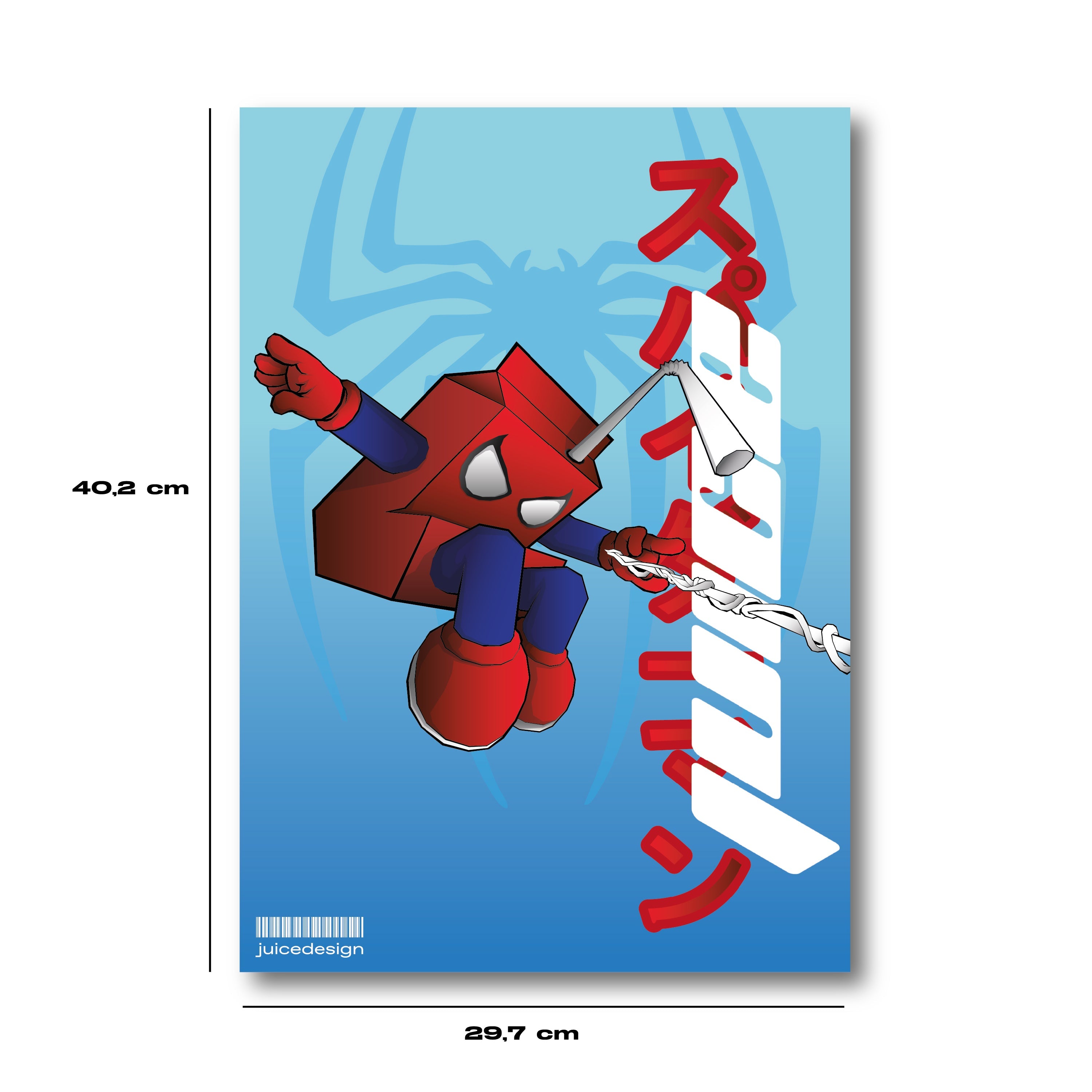 Poster Spider-Man Juice version japonaise comics street art A3 print limité Juicy Store