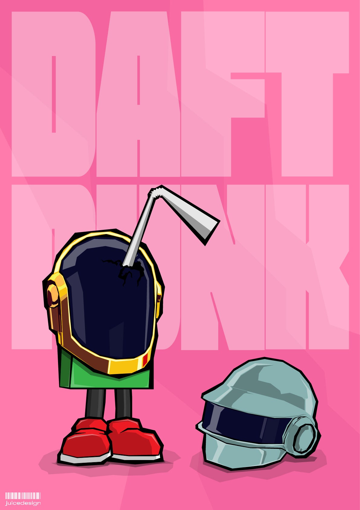 Poster Daft Punk X Juice détail papier 240g satiné numéroté signé